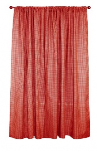 Tadpoles Classics Set of 2 Gingham Rod Pocket Curtain Panels, Red