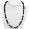 10mm Black Hemitate and White Crystal Pave Disco Ball Adjustable Necklace Chain