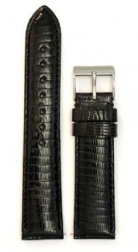 Ladies' Genuine Lizard Watchband Black 18mm Watch Band