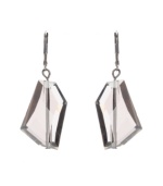 Sheer elegance in neutral colors. Kenneth Cole New York earrings feature faceted taupe stone drops in silver tone mixed metal. Approximate drop: 2 inches.