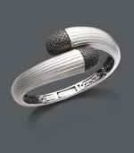 Wrap up your look in sparkling sophistication. Balissima by Effy Collection bangle features a chic wrap design accented by round-cut black diamonds (1-1/2 ct. t.w.) in smooth sterling silver. Approximate diameter: 2-1/2 inches.