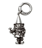 Turn your everyday lawn ornament into a stylish statement. Fossil's chic gnome charm features an intricate engraved design accented by a single cubic zirconia. Crafted in vintage silver tone mixed metal. Approximate length: 1-1/4 inches.