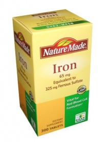 Nature Made Iron 65mg, Equivalent to 325 mg Ferrous Sulfate - 300 Tablets