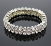 Charter Club Bracelet, Silver-Tone 2 Row Rhinestone Stretch Bracelet