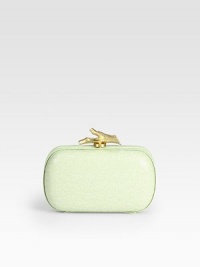 Glimmering sequins adorn this compact shape in an iced pastel hue, topped off with a beautiful goldtone clasp. Chain shoulder strap, 20½ dropTop clasp closureOne inside open pocketFully lined5¼W X 3½H X 1½DImported