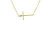 apop nyc 14k Yellow Gold Vermeil Sideways Cross Necklace 16 inch