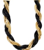 Bumblebee-chic. This black and gold torsade necklace from INC International Concepts features twisted chains in black tone and 14k gold-plated mixed metal. Approximate length: 16 inches + 3-inch extender.