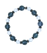 Feeling blue? The beautiful blue hues of 2028's stretch bracelet will be sure to lift your spirits! Crafted in hematite tone mixed metal, it features jet, pale sapphire and Montana glass beads. Bracelet stretches to fit wrist. Approximate diameter: 2-1/4 inches.