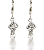 Effortless elegance. Dazzling crystals and glittering glass accents add glamour to these exquisite drop earrings from Givenchy. Crafted in silver tone mixed metal, they're a fitting finishing touch for an array of evening looks. Approximate drop: 1 inch.