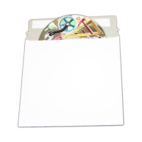 100 CD/DVD White Cardboard Mailers, Self Seal Mailers with Flap (6 x 6 3/8)