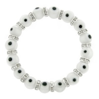 Evil Eye Murano Style Bead Stretch Bracelet