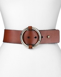 This leather MICHAEL Michael Kors belt takes staple denim somewhere decidedly chic, defining your waistline with its stylized buckle.