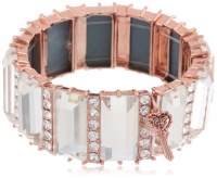 Betsey Johnson Iconic Baguette Crystal Baguette Stretch Bracelet, 7.5