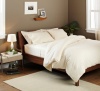 Pinzon Signature 190-Gram Velvet Flannel Full/Queen Duvet Set, Cream