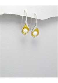 18k yellow gold Earrings In 92.5 Sterling Silver