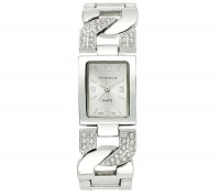 Charter Club Watch, Women's Silver-Tone Crystal Twist Bracelet 29mm