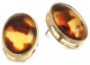 Anne Klein Tanyard Gold-Tone Tortoise Colored Oval Stud Earrings