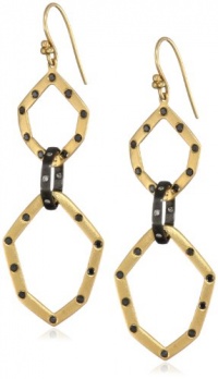 Lauren Harper Collection Mirage 18k Gold, Black Silver and Diamond Geometric Dangle Earrings