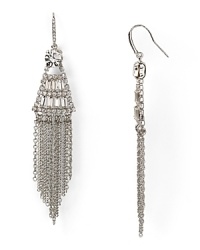 Get super dramatic with this pair of fringed earrings from ABS by Allen Schwarz. Crafted of metal and set with crystals, it is the perfect pair for the modern day ice princess.