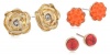 NINE WEST VINTAGE AMERICA Coral Crush Worn Gold, Coral Earrings Trio Set