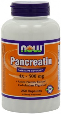 Now Foods Pancreatine 4X - 500mg, Capsules, 250-Count