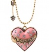 Fabulous PINK DOLLHOUSE LOVE HEARTS LOCKET w Engagement Ring Inside with Ball Chain