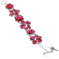 Betsey Johnson Iconic Stone Fuchsia Gem Toggle Bracelet, 7.5