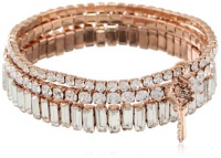 Betsey Johnson Iconic Baguette Crystal Baguette Set of 3 Stretch Bracelets, 7.5