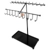 MyGift® 15 inch Black Metal 30-Hook Necklace / Bracelet Jewelry Organizer Display Rack