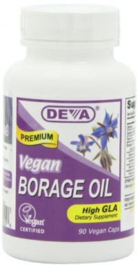 DEVA Vegan Vitamins Vegan Borage Oil 500 mg Vcaps, 90-Count Bottle