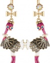 Betsey Johnson A Day at the Zoo Ostrich Drop Earrings