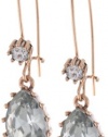 Betsey Johnson Iconic Stone Teardrop Gem Long Drop Earrings