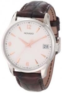 Movado Men's 0606570 Circa Brown Crocodile-Embossed Leather Strap Watch