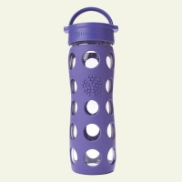 Lifefactory 16 Ounce Glass Beverage Bottle Royal Purple