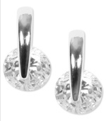 Add a wealth of radiant sparkle in one small crystal drop with these beautiful earrings from Givenchy. In silvertone mixed metal with clear stones. Each measures approximately 1/2 inch.