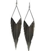 A trendy twist. Drop earrings always have an eye-catching effect, but GUESS' tassel version conveys a chic, bohemian vibe. Crafted in hematite tone mixed metal. Approximate drop: 3 inches.