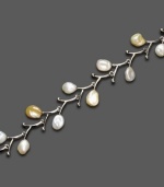 Beautiful, naturally-designed style. This bracelet features Keishi cultured freshwater pearls (7.5 mm-8.5 mm) set in sterling silver. Approximate length: 7 inches.