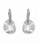 Clear and present chic! Complement an outfit in any color with Swarovski's transparent (and very versatile) Galet crystal drop earrings. Crafted in silver tone mixed metal. Approximate drop: 1 inch.