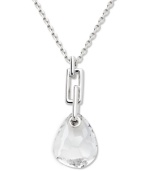 A rectangular structural detail on Swarovski's Mini Parallele necklace offsets a teardrop-shaped crystal. The result: hard edges juxtaposed with soft curves, creating a chic contrast. Crafted in silver tone mixed metal. Approximate length: 15 inches + 2-inch extender. Approximate drop: 1 inch.