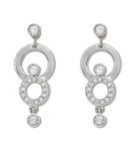 Swarovski's double circle crystal pave drop earrings do double duty: Wear them day or night for an added touch of sparkle!  Crafted in silver tone mixed metal. Approximate drop: 1-1/5 inches.