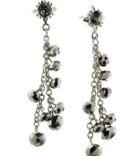 Shimmering style. Add glitz and glamour to your everyday look with 2028's sparkling drop earrings. Featuring rondelle glass beads, they're crafted in hematite tone mixed metal. Approximate drop: 2-1/2 inches.