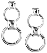 Come full circle. AK Anne Klein's chic drop earrings feature two circles set in imitation rhodium-plated mixed metal. Approximate drop: 2 inches.