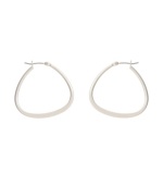 Traditional hoops with an up-to-date twist. Kenneth Cole New York earrings feature a modern pear-shaped hoop in silver tone mixed metal. Approximate diameter: 1 inch.