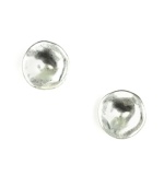 Round trip: Classic stud earrings take on a different dimension in this flat, circular style from Jones New York. Clip on setting crafted in silver tone mixed metal. Approximate diameter: 1-1/5 inches.