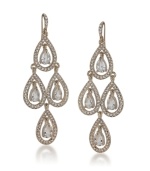 Carolee's glittering pave chandelier earrings are a glamorous finishing touch for your evening look. Crafted with glass crystals in gold tone mixed metal. Approximate drop: 3 inches.