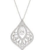 Serious sparkle. Cubic zirconias (1-1/2 ct. t.w.) and crystals shine brightly on this pretty pendant necklace from Eliot Danori. Set in silver tone mixed metal, it's sure to stand out whenever you wear it! Approximate length: 16 inches + 2-inch extender. Approximate drop: 1-1/2 inches.