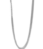 A soldier to the latest style trends, you'll love INC International Concepts' chic mesh necklace. A trendy long design features wisps of thing silver tone mixed metal chains. Approximate length: 40 inches.