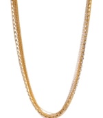 The beauty's in the details. Kenneth Cole New York's gold-plated mixed metal necklace is composed of several gold-tone chains with crystal cup chain accents and glass stones. Approximate length: 17 inches + 3-inch extender.