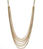 Unveil a new you. INC International Concepts' unique multi-strand necklace blends gold-plated and white-plated mixed metal chains for lovely draped effect. Approximate length: 30 inches. Approximate drop: 3 inches.