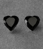 Love with a little drama. These crystal heart earrings by Betsey Johnson are set in goldtone mixed metal. Approximate width: 2/5 inch.